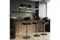 Cam Black On Black Adjustable Steel Barstool -Home Furniture 304768 black fabric bar stool room 86