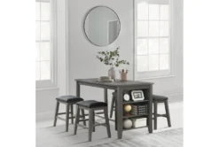 Fideo Grey 60" Counter Set For 4 -Home Furniture 304907 grey wood counter height set room 86