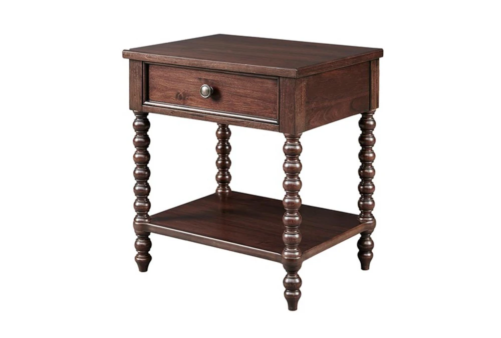 Spindle Brwn 1-Drawer Nightstand 2 Spindle Brwn 1-Drawer Nightstand - Image 2