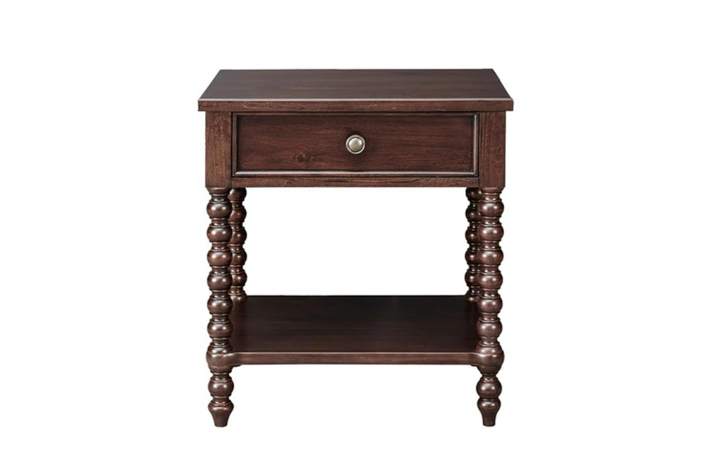 Spindle Brwn 1-Drawer Nightstand 1 Spindle Brwn 1-Drawer Nightstand