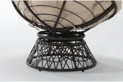 Soleil Cream Swivel Papasan Chair With Brown Wicker Frame -Home Furniture 304952 beige polyester accent chair detail 44