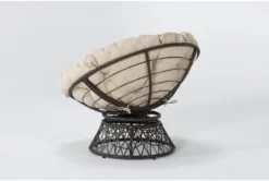 Soleil Cream Swivel Papasan Chair With Brown Wicker Frame -Home Furniture 304952 beige polyester accent chair side 19