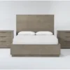 Pierce Natural King Storage 3 Piece Bedroom Set With 2 3-Drawer Nightstands