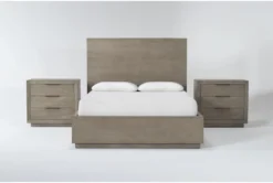 Pierce Natural King Storage 3 Piece Bedroom Set With 2 3-Drawer Nightstands