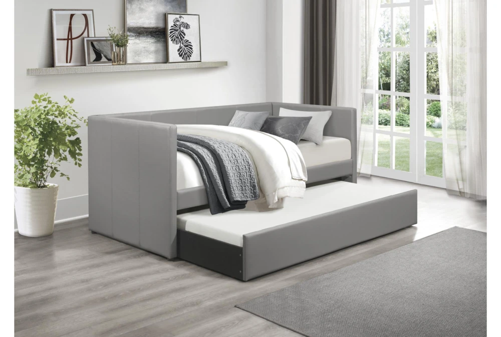Home Furniture -Home Furniture 305485 grey fabric daybed room 86