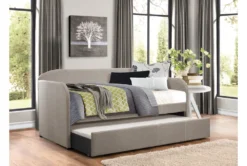 Wichfield Grey Twin Daybed With Trundle -Home Furniture 305490 grey fabric daybed room 86