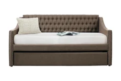 Home Furniture -Home Furniture 305498 brown fabric daybed front 02