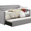 Luxe Grey Twin Upholstered Daybed With Trundle