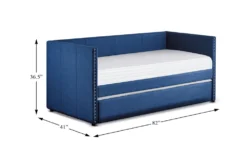 Tulney Blue Twin Upholstered Daybed With Trundle 22 Tulney Blue Twin Upholstered Daybed With Trundle -Home Furniture 305506 blue fabric daybed detail 44 1
