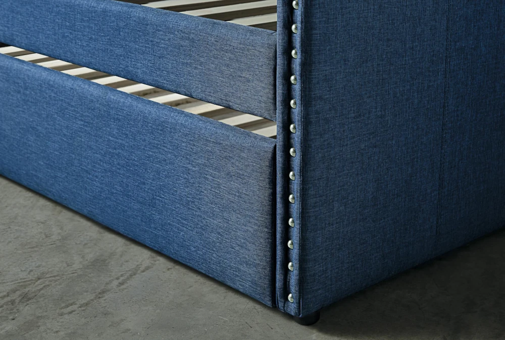 Tulney Blue Twin Upholstered Daybed With Trundle 11 Tulney Blue Twin Upholstered Daybed With Trundle - Image 11