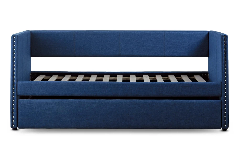 Tulney Blue Twin Upholstered Daybed With Trundle 2 Tulney Blue Twin Upholstered Daybed With Trundle - Image 2