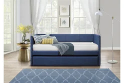 Tulney Blue Twin Upholstered Daybed With Trundle 28 Tulney Blue Twin Upholstered Daybed With Trundle -Home Furniture 305506 blue fabric daybed room 85