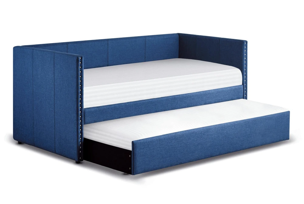 Tulney Blue Twin Upholstered Daybed With Trundle 3 Tulney Blue Twin Upholstered Daybed With Trundle - Image 3
