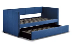 Tulney Blue Twin Upholstered Daybed With Trundle 20 Tulney Blue Twin Upholstered Daybed With Trundle -Home Furniture 305506 blue fabric daybed side 17
