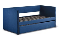 Tulney Blue Twin Upholstered Daybed With Trundle 21 Tulney Blue Twin Upholstered Daybed With Trundle -Home Furniture 305506 blue fabric daybed side 18 1