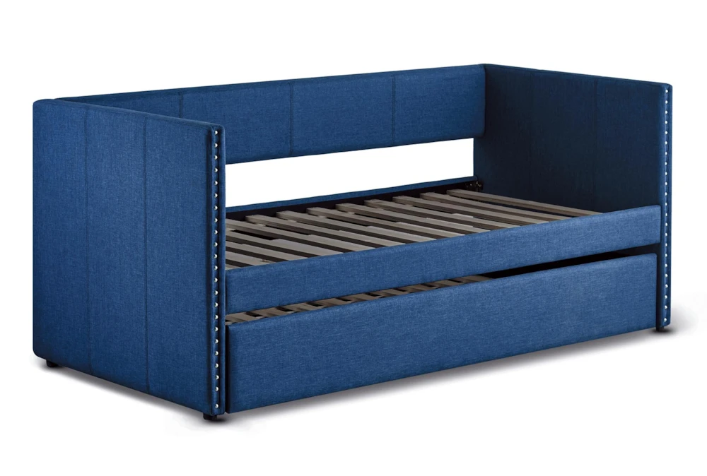 Tulney Blue Twin Upholstered Daybed With Trundle 7 Tulney Blue Twin Upholstered Daybed With Trundle - Image 7