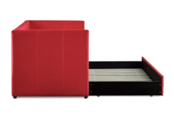 Tulney Red Twin Upholstered Daybed With Trundle -Home Furniture 305515 red fabric daybed side 16