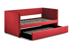 Tulney Red Twin Upholstered Daybed With Trundle -Home Furniture 305515 red fabric daybed side 18