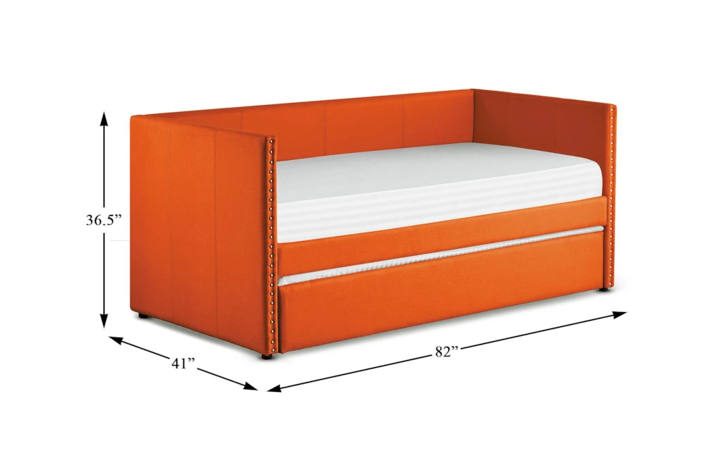 Tulney Orange Twin Upholstered Daybed With Trundle 8 Tulney Orange Twin Upholstered Daybed With Trundle - Image 8
