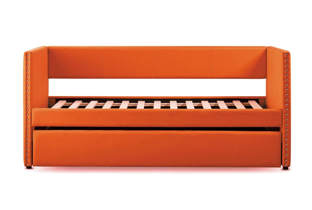 Tulney Orange Twin Upholstered Daybed With Trundle 2 Tulney Orange Twin Upholstered Daybed With Trundle - Image 2