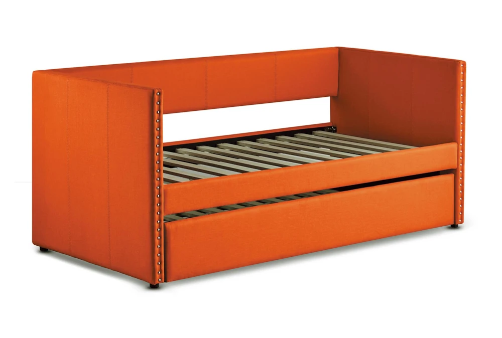 Tulney Orange Twin Upholstered Daybed With Trundle 6 Tulney Orange Twin Upholstered Daybed With Trundle - Image 6