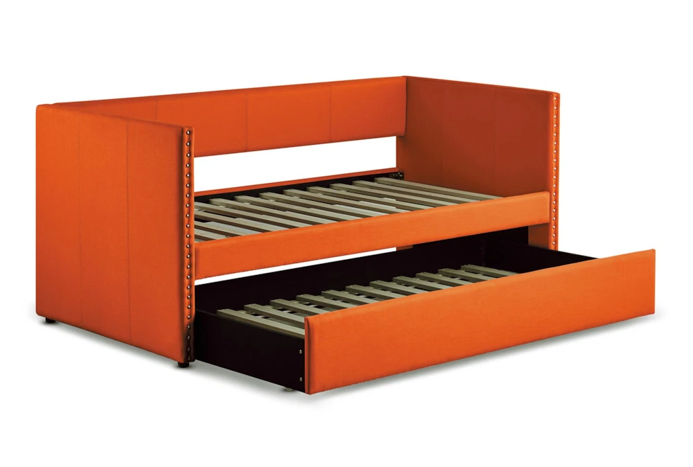 Tulney Orange Twin Upholstered Daybed With Trundle 7 Tulney Orange Twin Upholstered Daybed With Trundle - Image 7