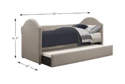 Grayson Twin Upholstered Daybed With Trundle 8 Grayson Twin Upholstered Daybed With Trundle -Home Furniture 305530 grey fabric daybed detail 44