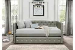 Joan Twin Daybed With Trundle -Home Furniture 305533 silver fabric daybed room 85