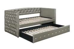 Joan Twin Daybed With Trundle -Home Furniture 305533 silver fabric daybed side 14