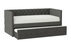 Claiborne Twin Upholstered Daybed With Trundle -Home Furniture 305540 grey fabric daybed side 15
