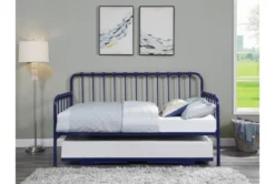 Adalie Navy Twin Metal Daybed With Lift-Up Trundle -Home Furniture 305542 blue metal daybed room 85