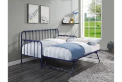 Adalie Navy Twin Metal Daybed With Lift-Up Trundle -Home Furniture 305542 blue metal daybed room 86