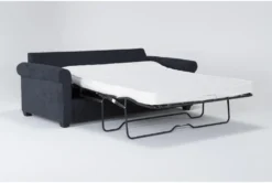 Athos Midnight Blue 77" Full Sleeper Sofa -Home Furniture 305928 blue fabric sleeper side 19