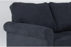 Athos Midnight Blue 2 Piece Sofa & Chair Set -Home Furniture 305932 blue fabric living room set detail 45