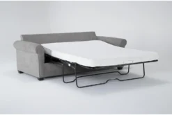 Athos Vintage 86" Queen Sleeper Sofa With Reversible Chaise -Home Furniture 305942 grey fabric reversible sofa chaise side 19