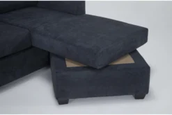 Aramis Midnight Blue 83" Queen Sleeper Sofa With Reversible Chaise 11 Aramis Midnight Blue 83" Queen Sleeper Sofa With Reversible Chaise -Home Furniture 305966 blue fabric reversible sofa chaise detail 44