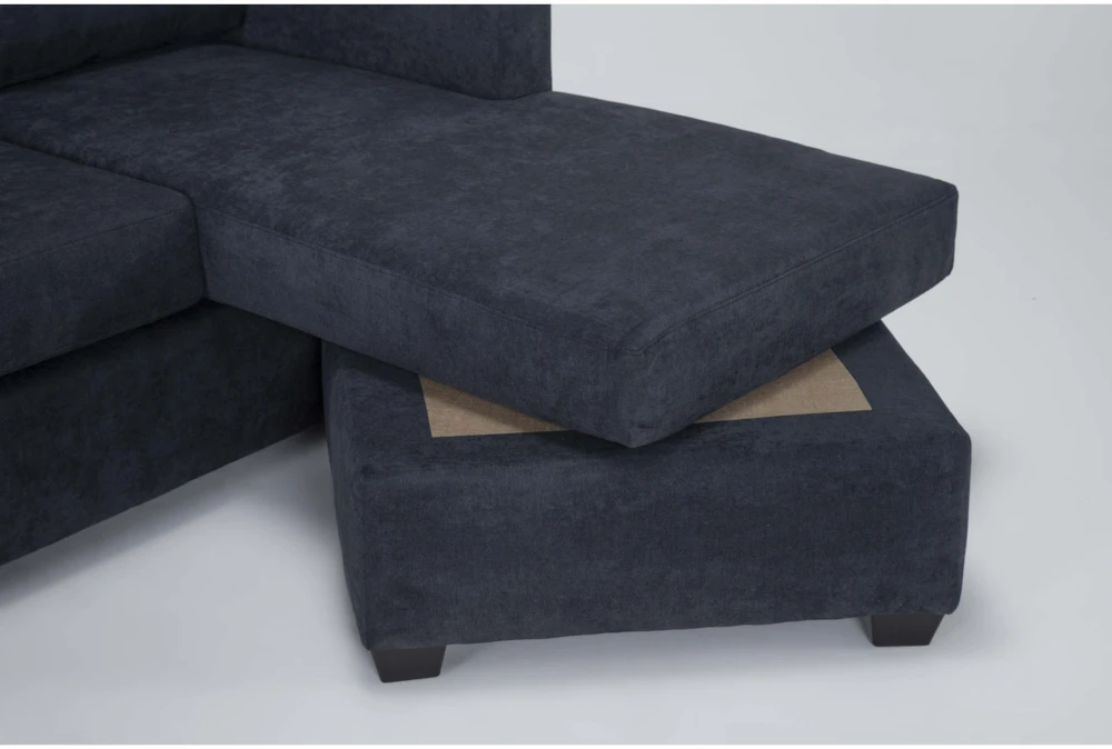 Aramis Midnight Blue 83" Queen Sleeper Sofa With Reversible Chaise 4 Aramis Midnight Blue 83" Queen Sleeper Sofa With Reversible Chaise - Image 4