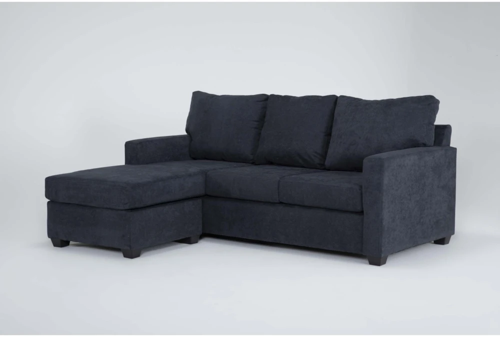 Aramis Midnight Blue 83" Queen Sleeper Sofa With Reversible Chaise 2 Aramis Midnight Blue 83" Queen Sleeper Sofa With Reversible Chaise - Image 2