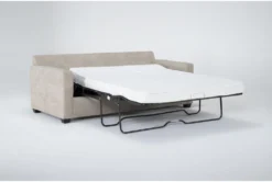 Aramis Cream 83" Queen Sleeper Sofa With Reversible Chaise -Home Furniture 305990 beige fabric reversible sofa chaise side 19