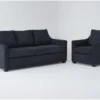 Porthos Midnight Blue 2 Piece Queen Sleeper Sofa & Chair Set