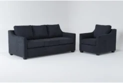 Porthos Midnight Blue 2 Piece Queen Sleeper Sofa & Chair Set