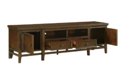 Macarthur 81" Tv Stand -Home Furniture 306160 brown wood media console detail 44