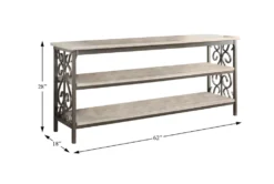 Countryside 62" Tv Stand With Faux Marble Top -Home Furniture 306168 white wood media console detail 44