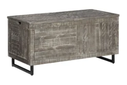 Colt Distressed Gray Storage Trunk -Home Furniture 306529 grey wood chest back 82