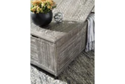 Colt Distressed Gray Storage Trunk -Home Furniture 306529 grey wood chest detail 45