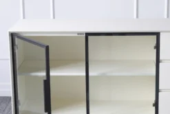 White 3 Drawer 2 Door Sideboard -Home Furniture 307279 white wood cabinet detail 45