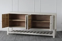 Natural Light Reclaimed Pine 4 Door Sideboard -Home Furniture 307318 natural reclaimed wood buffet detail 44