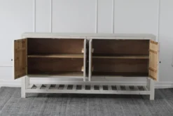 Natural Light Reclaimed Pine 4 Door Sideboard -Home Furniture 307318 natural reclaimed wood buffet detail 46