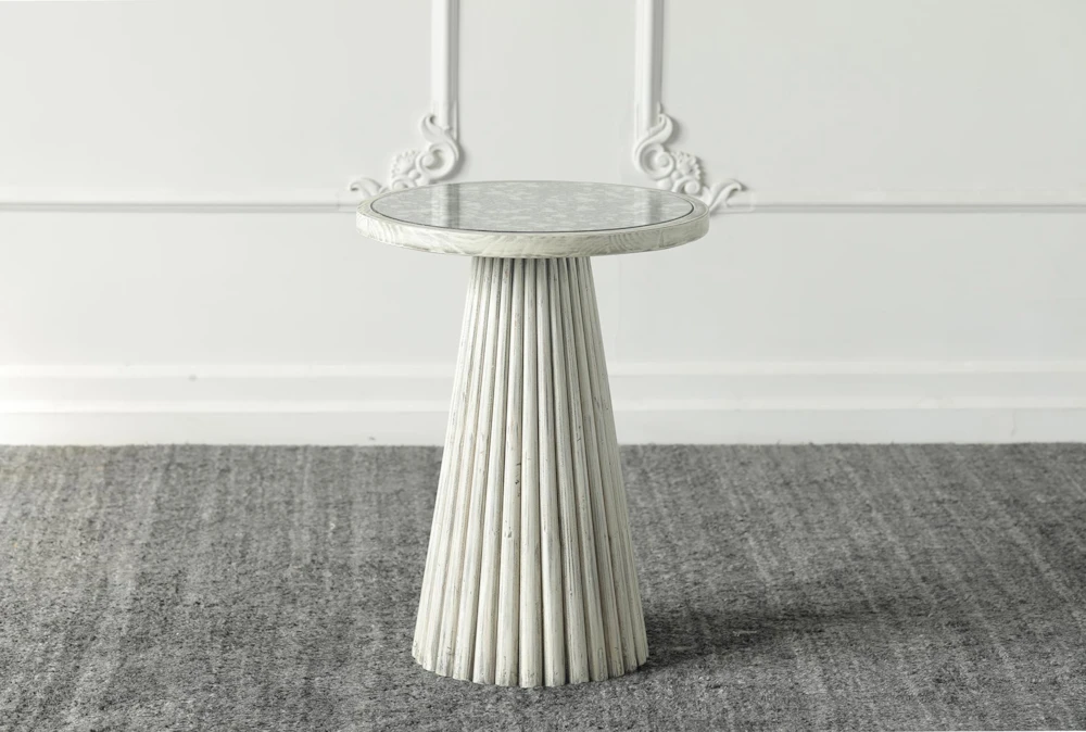 Grey Reclaimed Pine + Antique Mirror Top Accent Table 1 Grey Reclaimed Pine + Antique Mirror Top Accent Table