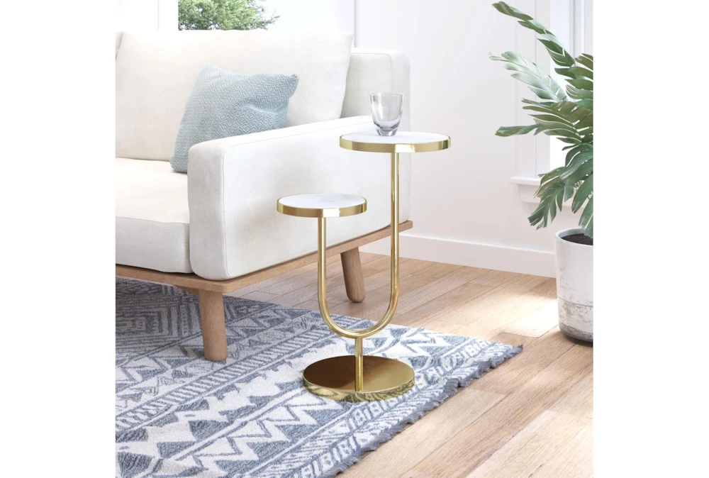 White & Gold Marble Tops Side Table 10 White & Gold Marble Tops Side Table - Image 10